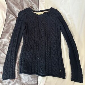 Vintage Label of Graded Goods Navy Blue Cable Knit Sweater